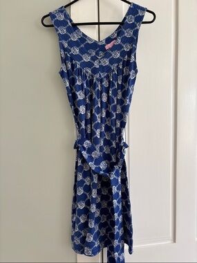 Lilly Pulitzer Blue and White Rope-Print Dress